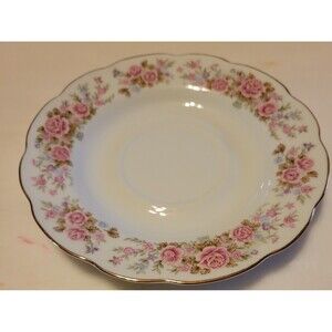 Remington Fine China‎ By Red Sea 6" Saucer Replacement Pink Roses Gold Trim Vtg